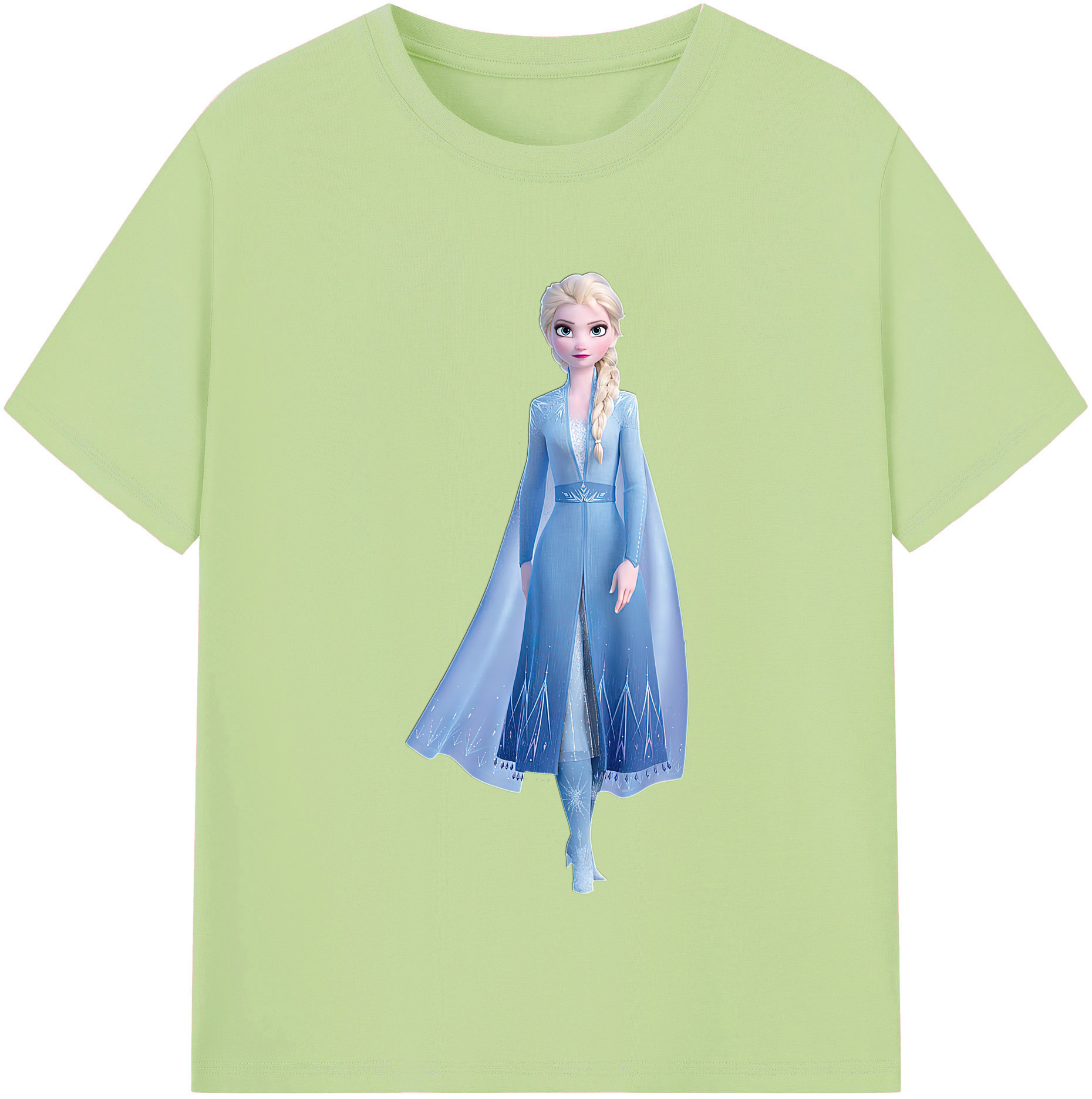 （画像用） アナと雪の女王 アンナ エルサ Frozen Anna Elsa 綿100％半袖Tシャツ（フロントプリント）